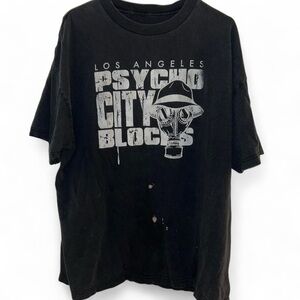 Psycho Realm Psycho City Blocks Los Angeles T-Shirt, Black, Size XL